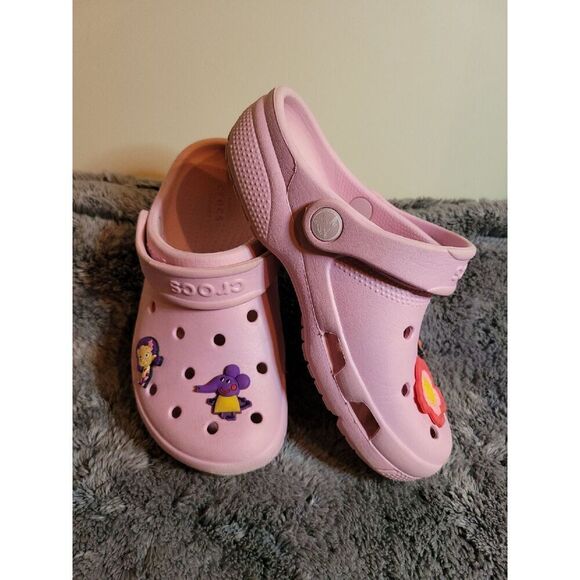 Crocs Clogs  Pink Size J 2 - Picture 2 of 5
